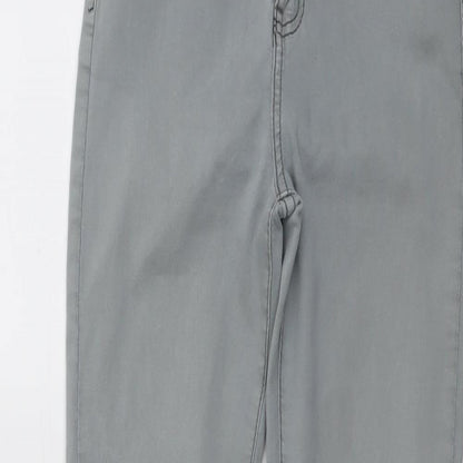 Momokrom Womens Grey Cotton Skinny Jeans Size 10 L25 in Regular Button
