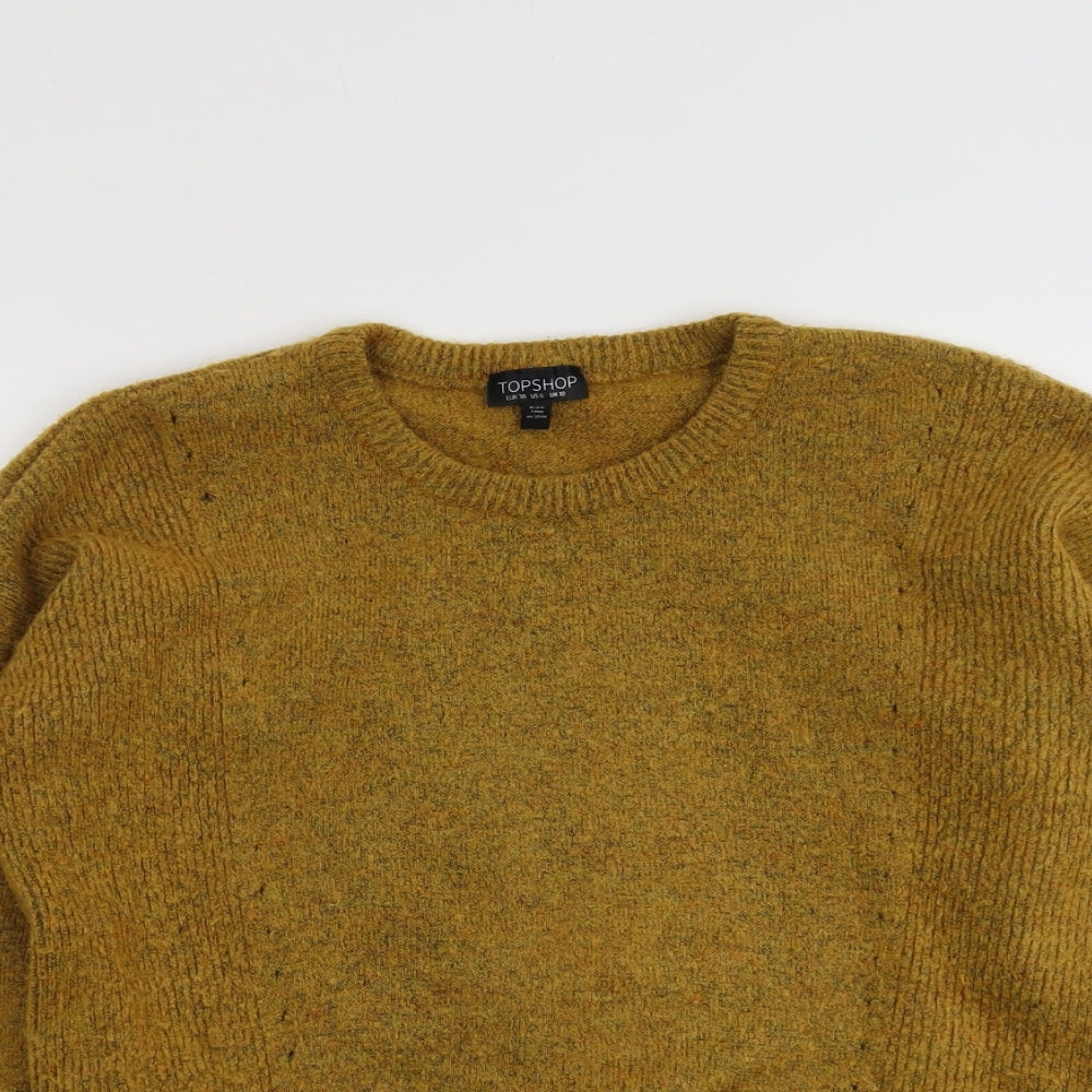 Womens UK Size 10 Topshop Yellow Pullover Jumper