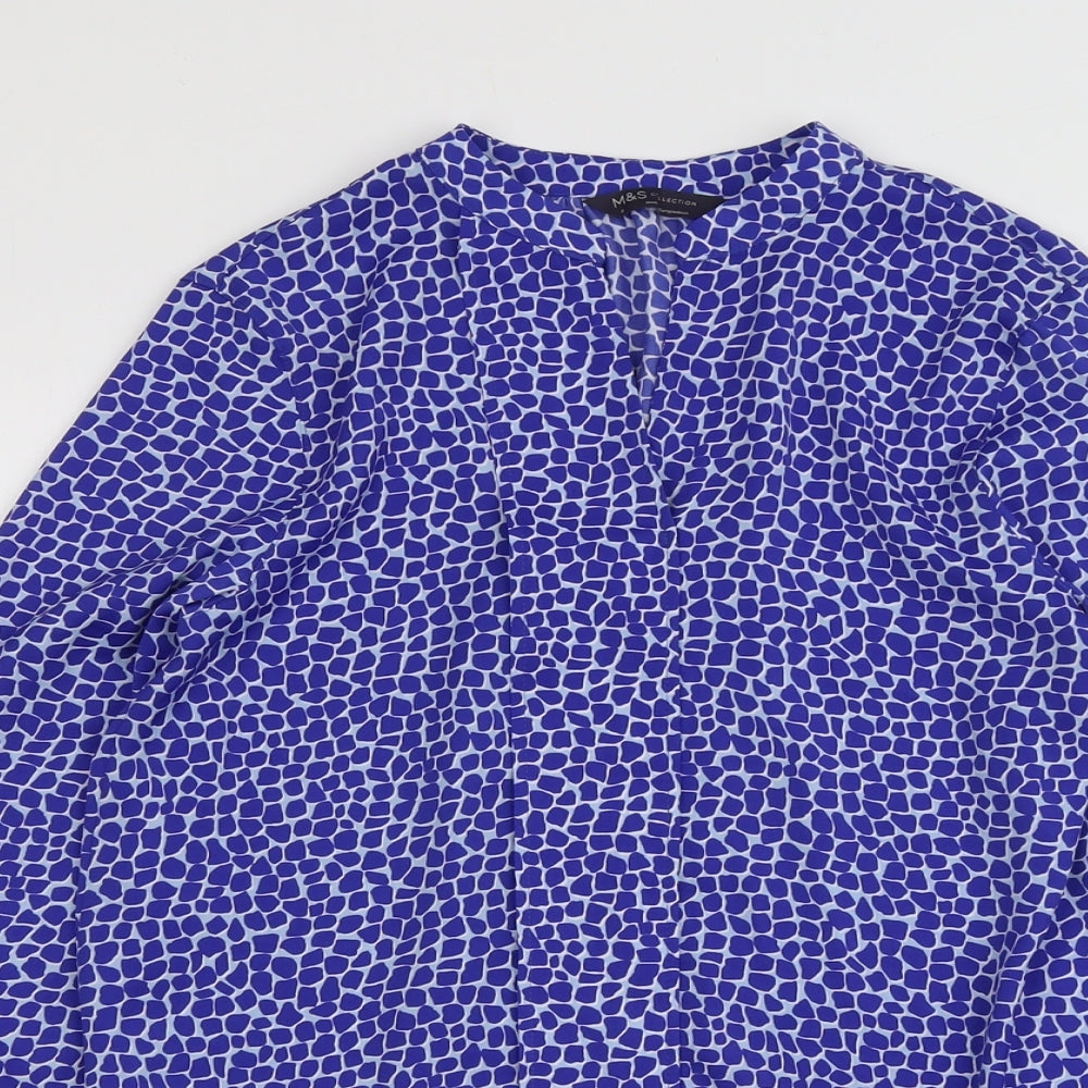 Womens UK Size 6 Marks and Spencer Blue Basic Blouse