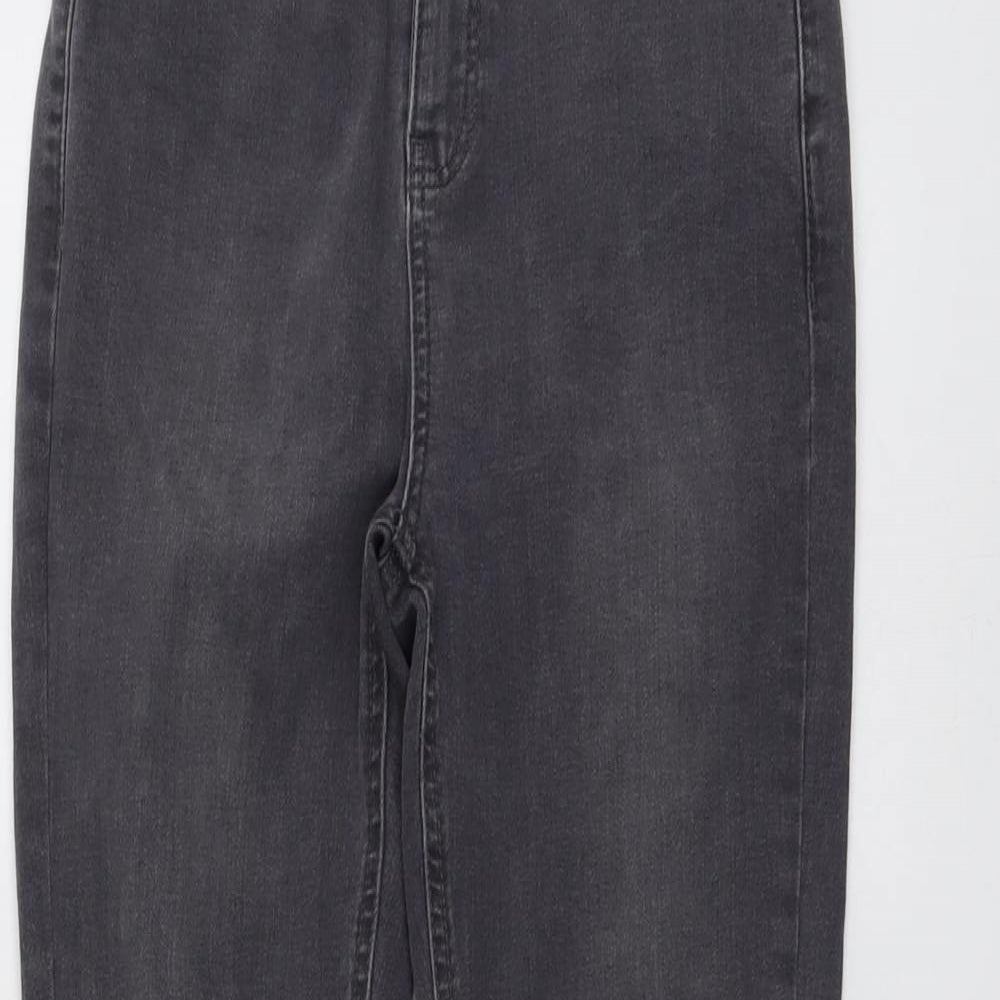 Dorothy Perkins Womens Grey Cotton Skinny Jeans Size 8 L29 in Regular Button - Shape & Lift