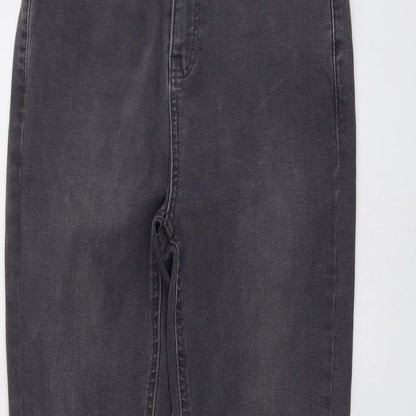Dorothy Perkins Womens Grey Cotton Skinny Jeans Size 8 L29 in Regular Button - Shape & Lift