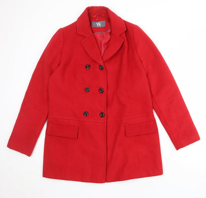 Womens UK Size 10 BHS Red Pea Coat