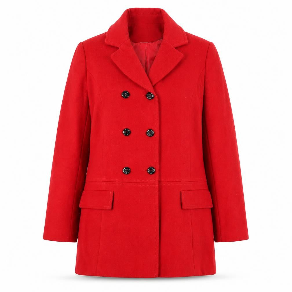 Womens UK Size 10 BHS Red Pea Coat