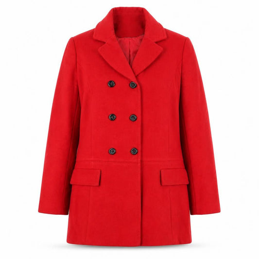 Womens UK Size 10 BHS Red Pea Coat