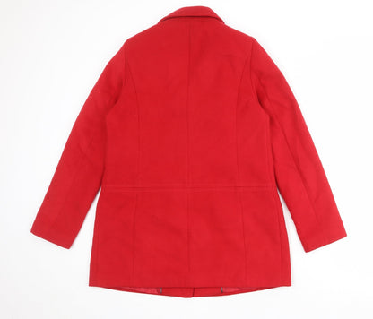 Womens UK Size 10 BHS Red Pea Coat