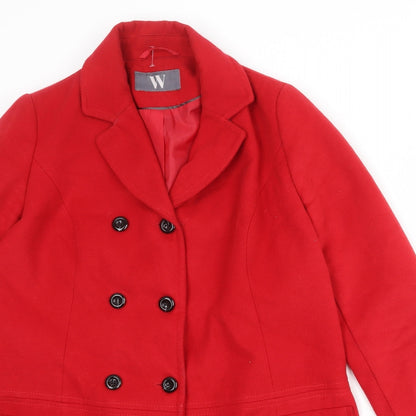 Womens UK Size 10 BHS Red Pea Coat