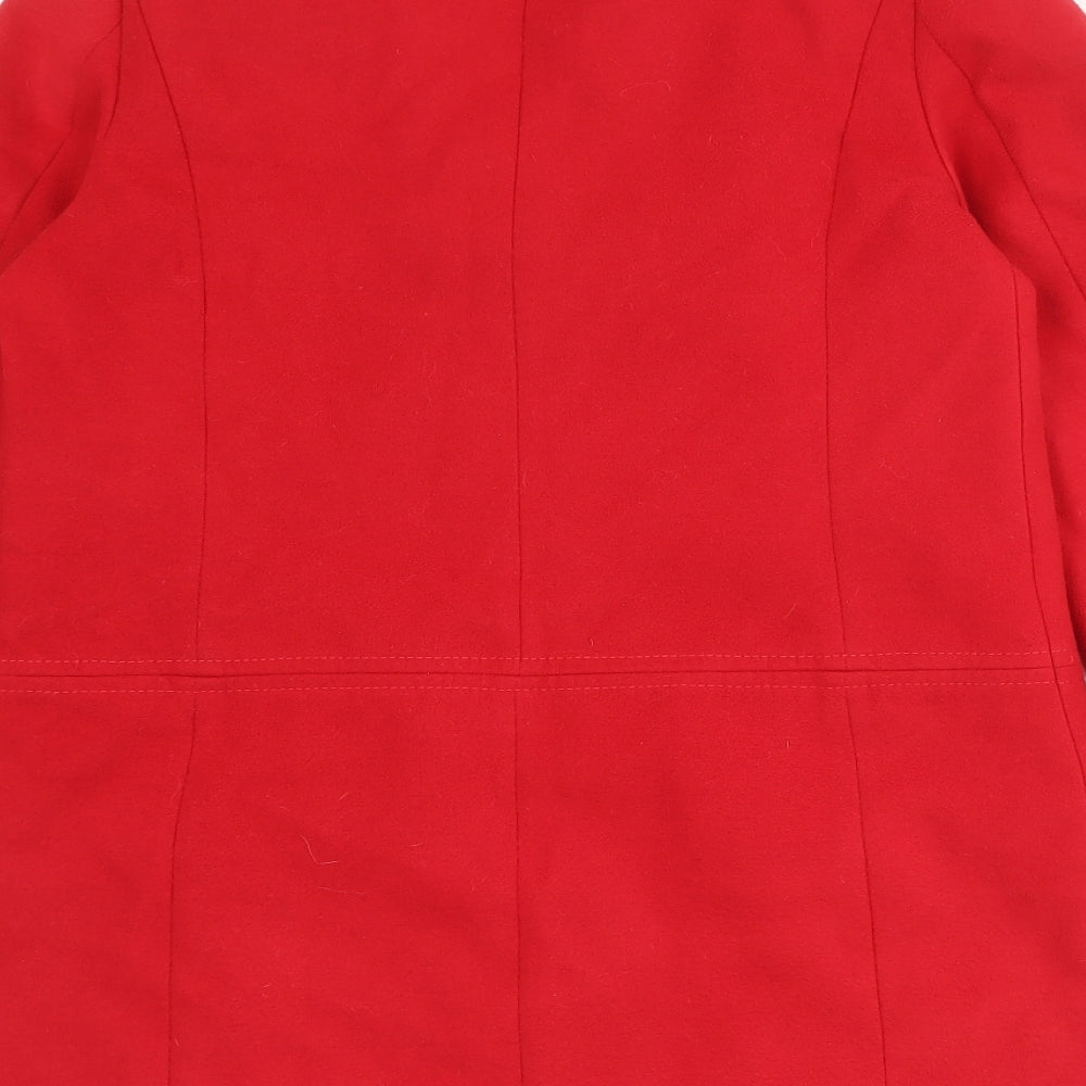 Womens UK Size 10 BHS Red Pea Coat