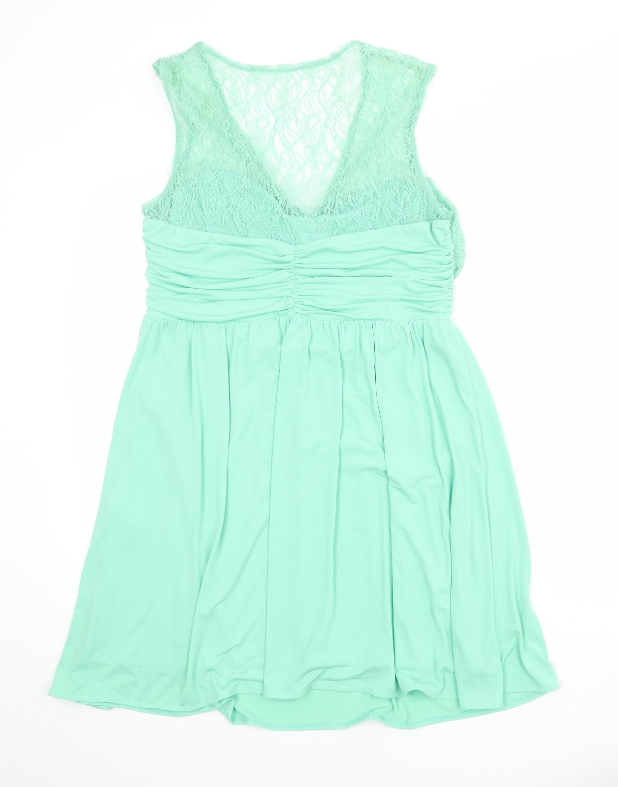 Coast Womens Green Polyester Fit & Flare Size 14 V-Neck Pullover - Lace Top