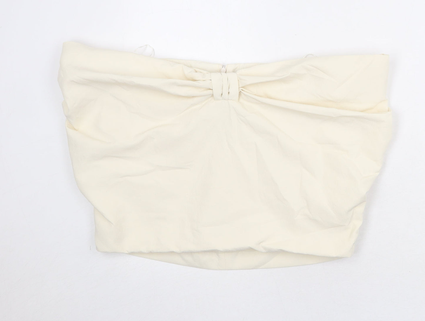 Womens UK Size M Zara Ivory Cropped Blouse
