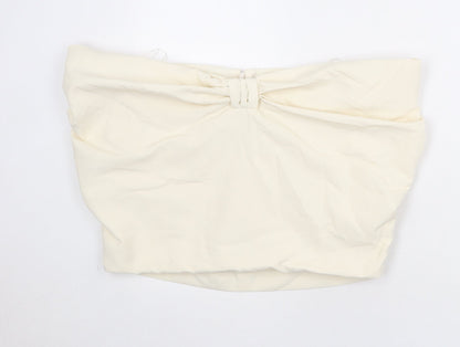Womens UK Size M Zara Ivory Cropped Blouse
