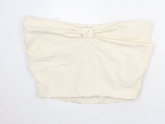 Womens UK Size M Zara Ivory Cropped Blouse