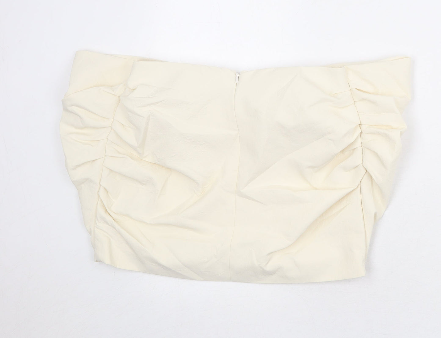 Womens UK Size M Zara Ivory Cropped Blouse