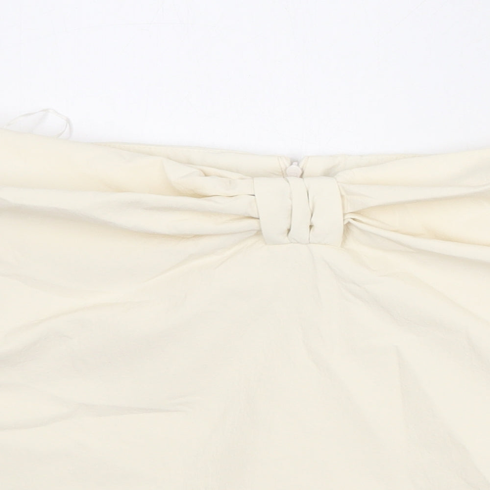 Womens UK Size M Zara Ivory Cropped Blouse