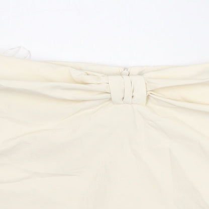 Womens UK Size M Zara Ivory Cropped Blouse