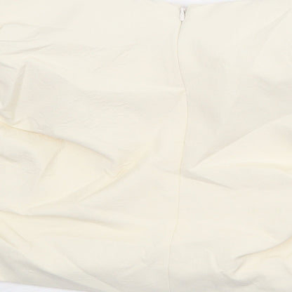 Womens UK Size M Zara Ivory Cropped Blouse