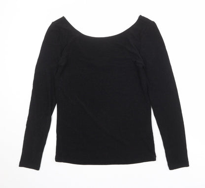 Womens UK Size XL Soaked Black Basic T-Shirt