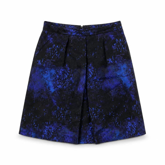 Coast Womens Black Geometric Polyester A-Line Skirt Size 6 Zip