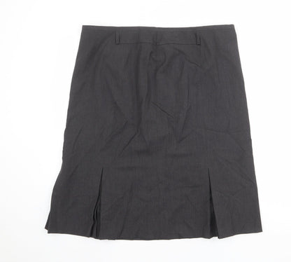 Gerry Weber Womens Grey Polyester A-Line Skirt Size 18 Zip