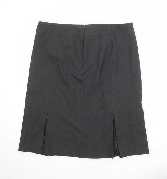 Gerry Weber Womens Grey Polyester A-Line Skirt Size 18 Zip