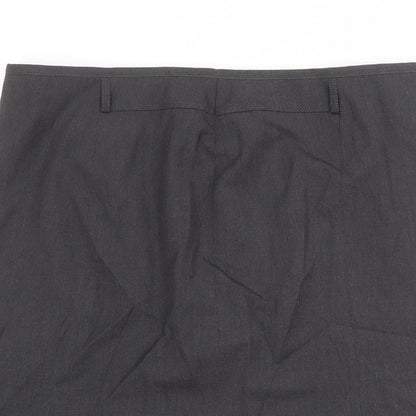 Gerry Weber Womens Grey Polyester A-Line Skirt Size 18 Zip