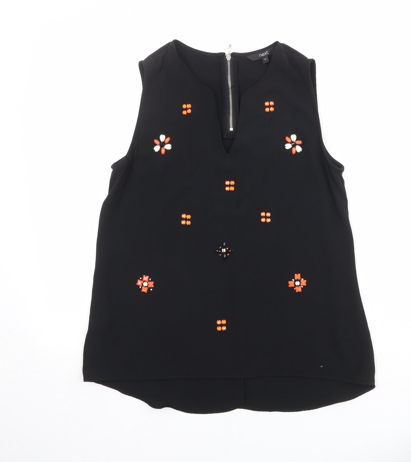 Womens UK Size 10 NEXT Black Basic Blouse