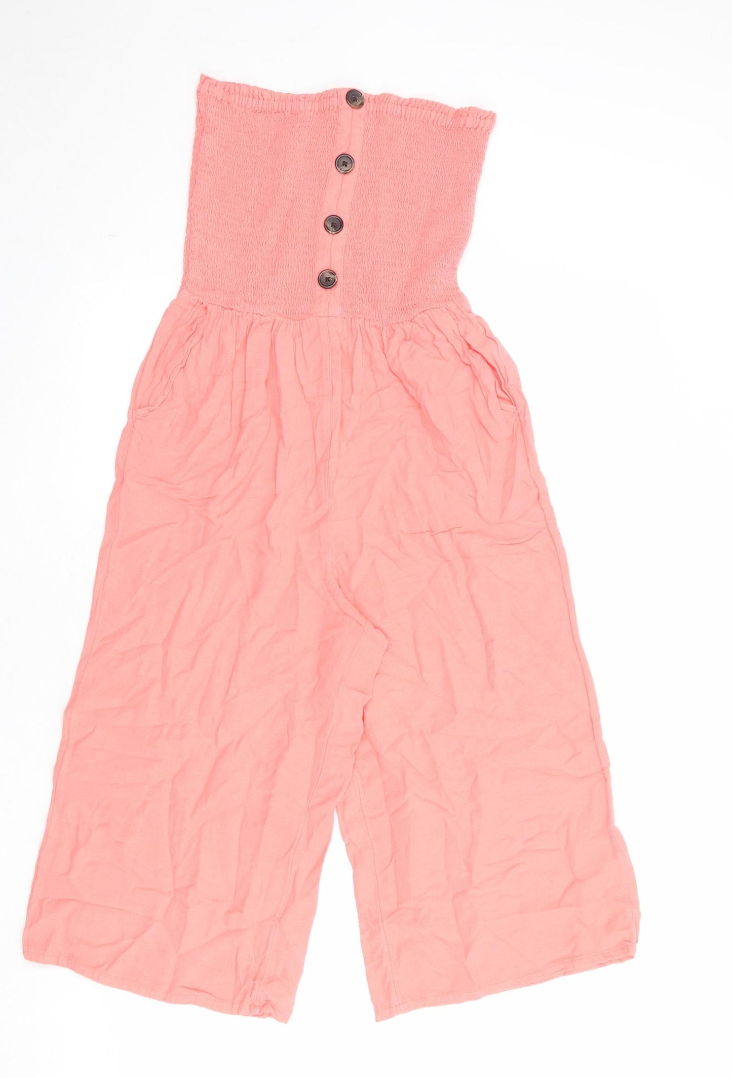 NEXT Womens Pink Polyester Jumpsuit One-Piece Size 6 Pullover - Strapless