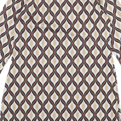 Zara Womens Multicoloured Geometric Polyester Shift Size XS Boat Neck Pullover