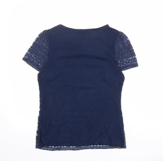 Womens UK Size S Oasis Blue Basic T-Shirt