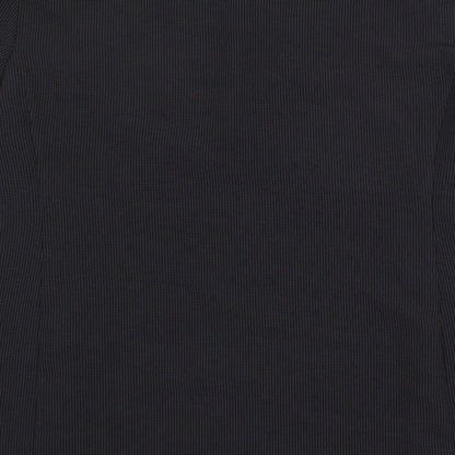 Authentic Womens Black Geometric Polyester Jacket Blazer Size 22