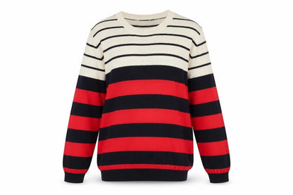 REDGREEN Mens Multicoloured Round Neck Striped Cotton Pullover Jumper Size S Long Sleeve