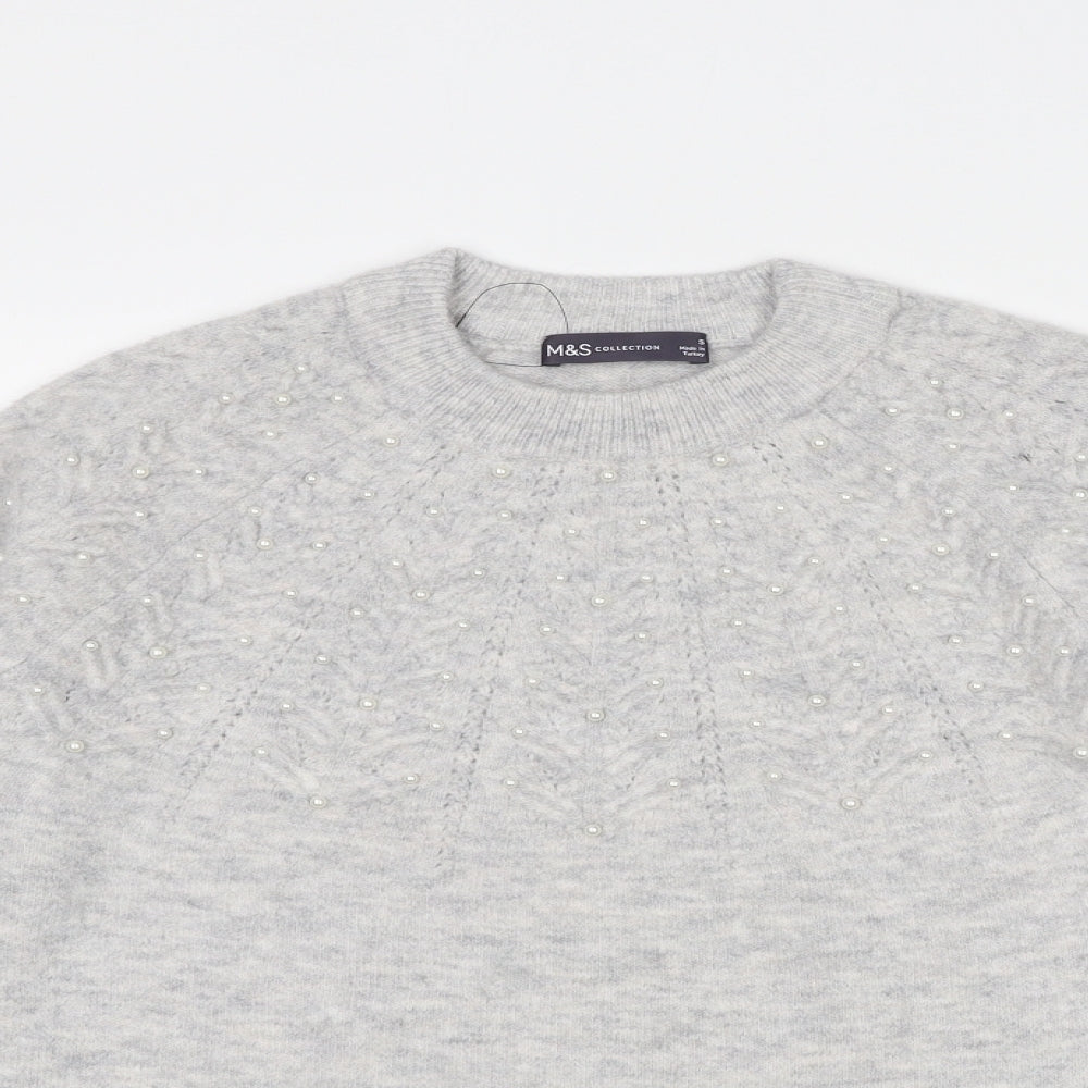 Womens UK Size S Marks and Spencer Grey Pullover Jumper