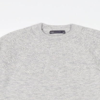 Womens UK Size S Marks and Spencer Grey Pullover Jumper