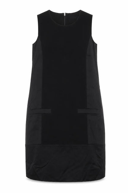 French Connection Womens Black Acetate Shift Size 8 Boat Neck Zip