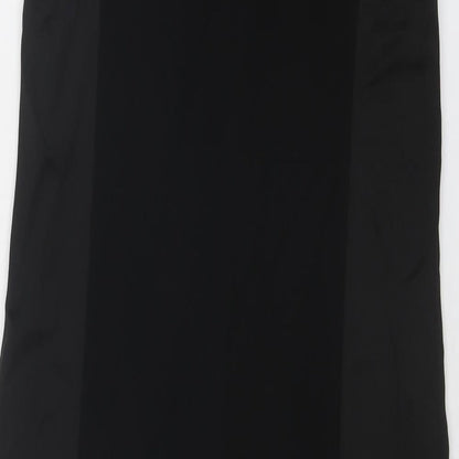 French Connection Womens Black Acetate Shift Size 8 Boat Neck Zip