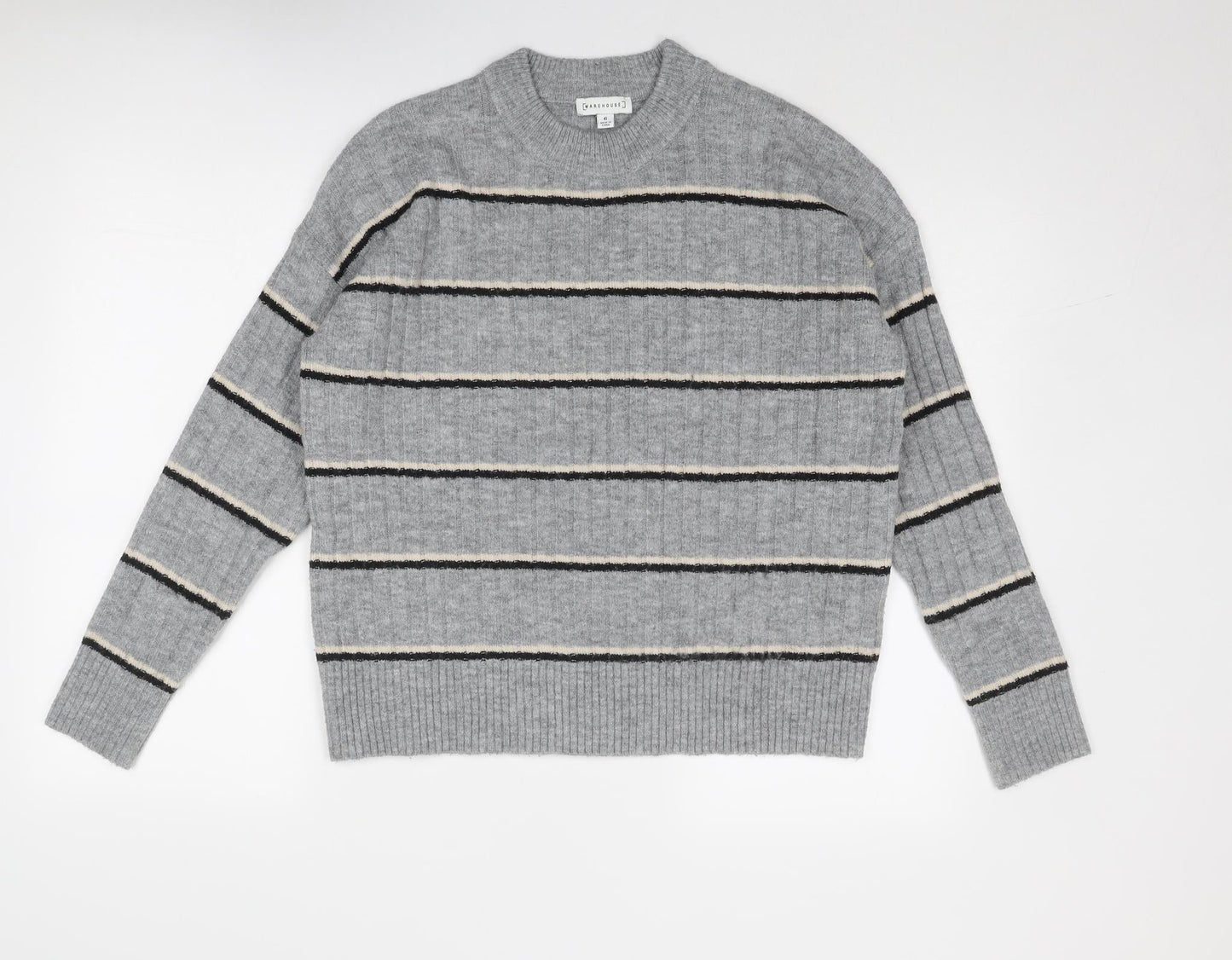Womens UK Size 6 Warehouse Grey Pullover Jumper