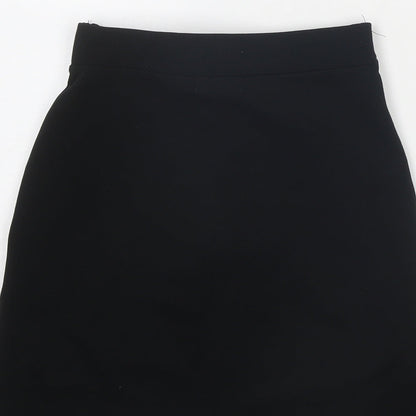 PRETTYLITTLETHING Womens Black Polyester A-Line Skirt Size 8 Tie