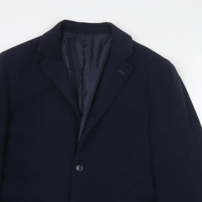 Libero Mens Blue Polyester Jacket Suit Jacket Size 36 Regular