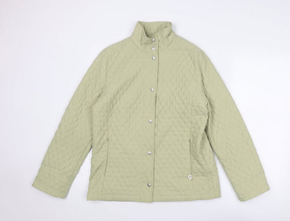 Frank Eden Womens Beige Quilted Jacket Size 10 Snap