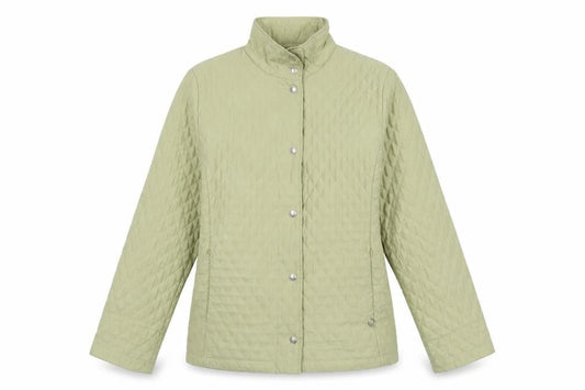 Frank Eden Womens Beige Quilted Jacket Size 10 Snap