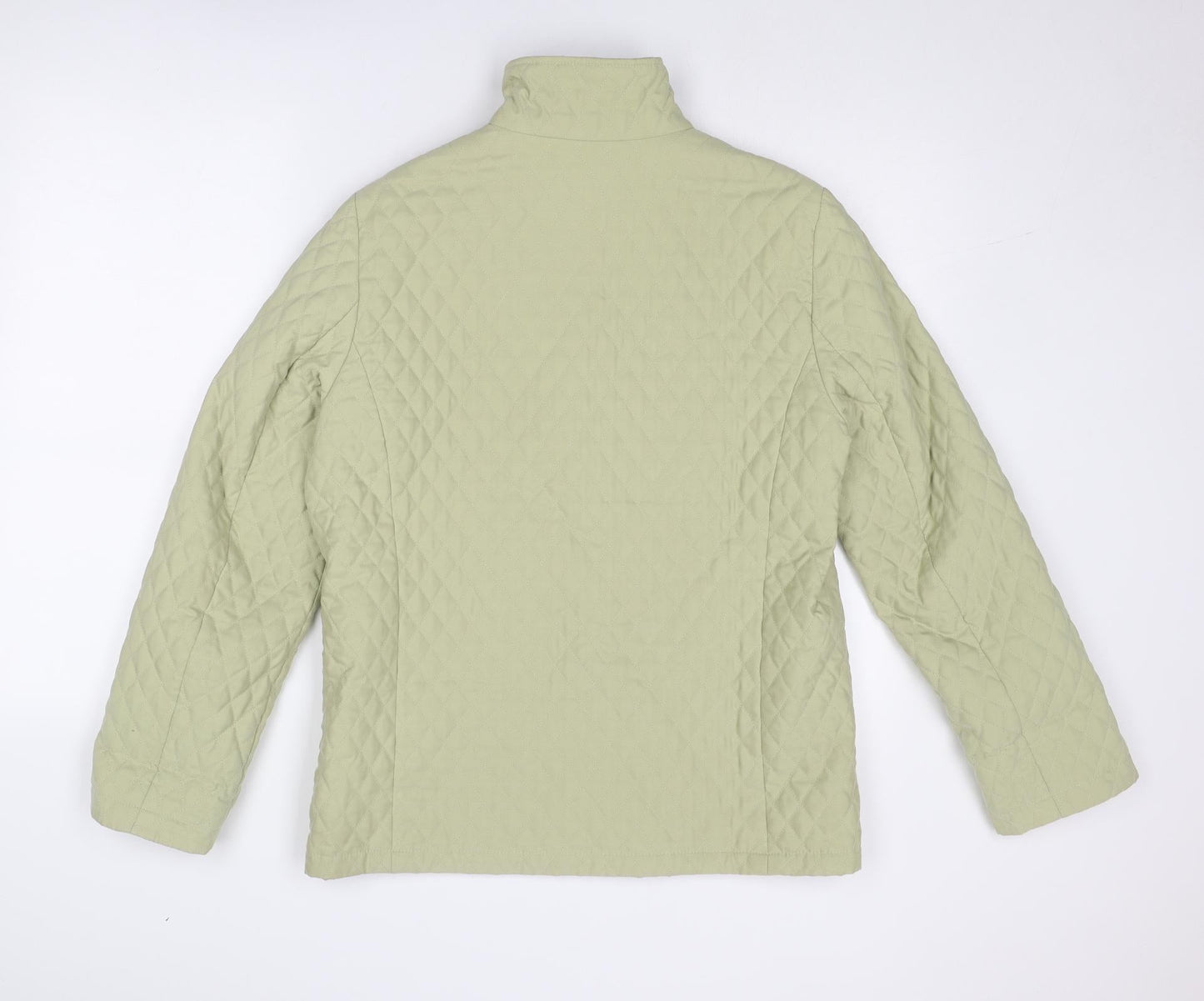 Frank Eden Womens Beige Quilted Jacket Size 10 Snap