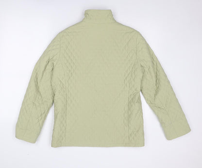 Frank Eden Womens Beige Quilted Jacket Size 10 Snap