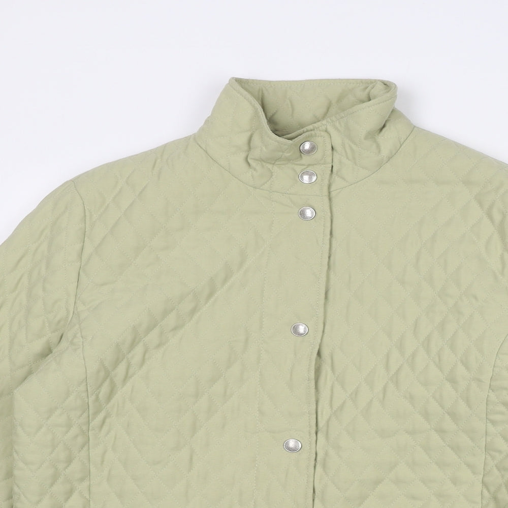 Frank Eden Womens Beige Quilted Jacket Size 10 Snap