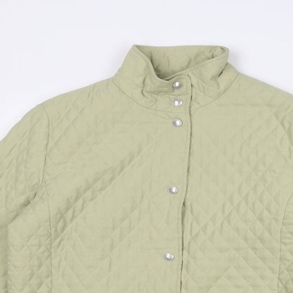 Frank Eden Womens Beige Quilted Jacket Size 10 Snap