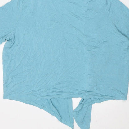 EWM Womens Blue Viscose Kimono Blouse Size 22 V-Neck