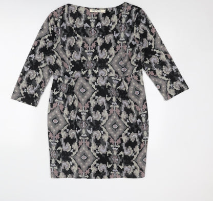 Lily Originals Womens Multicoloured Geometric Polyester Mini Size 12 Boat Neck Pullover