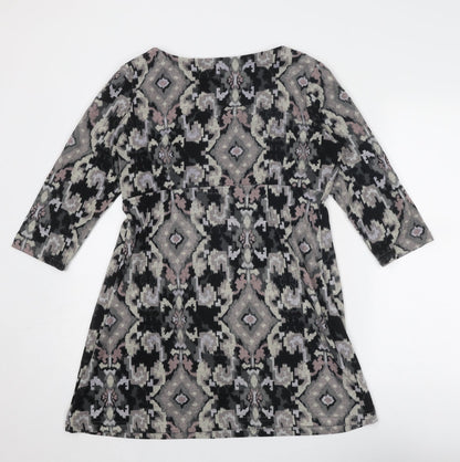 Lily Originals Womens Multicoloured Geometric Polyester Mini Size 12 Boat Neck Pullover