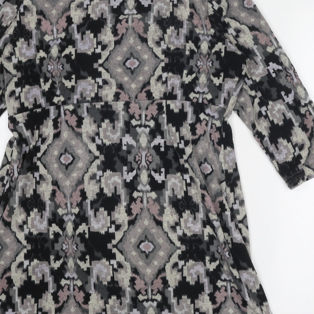 Lily Originals Womens Multicoloured Geometric Polyester Mini Size 12 Boat Neck Pullover