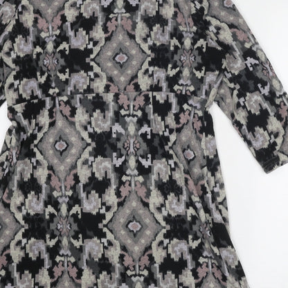 Lily Originals Womens Multicoloured Geometric Polyester Mini Size 12 Boat Neck Pullover