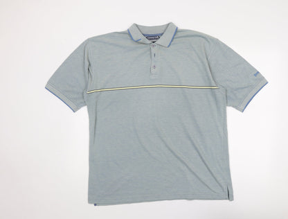 Cypress Point Mens Blue Polyester Polo Size XL Collared Button