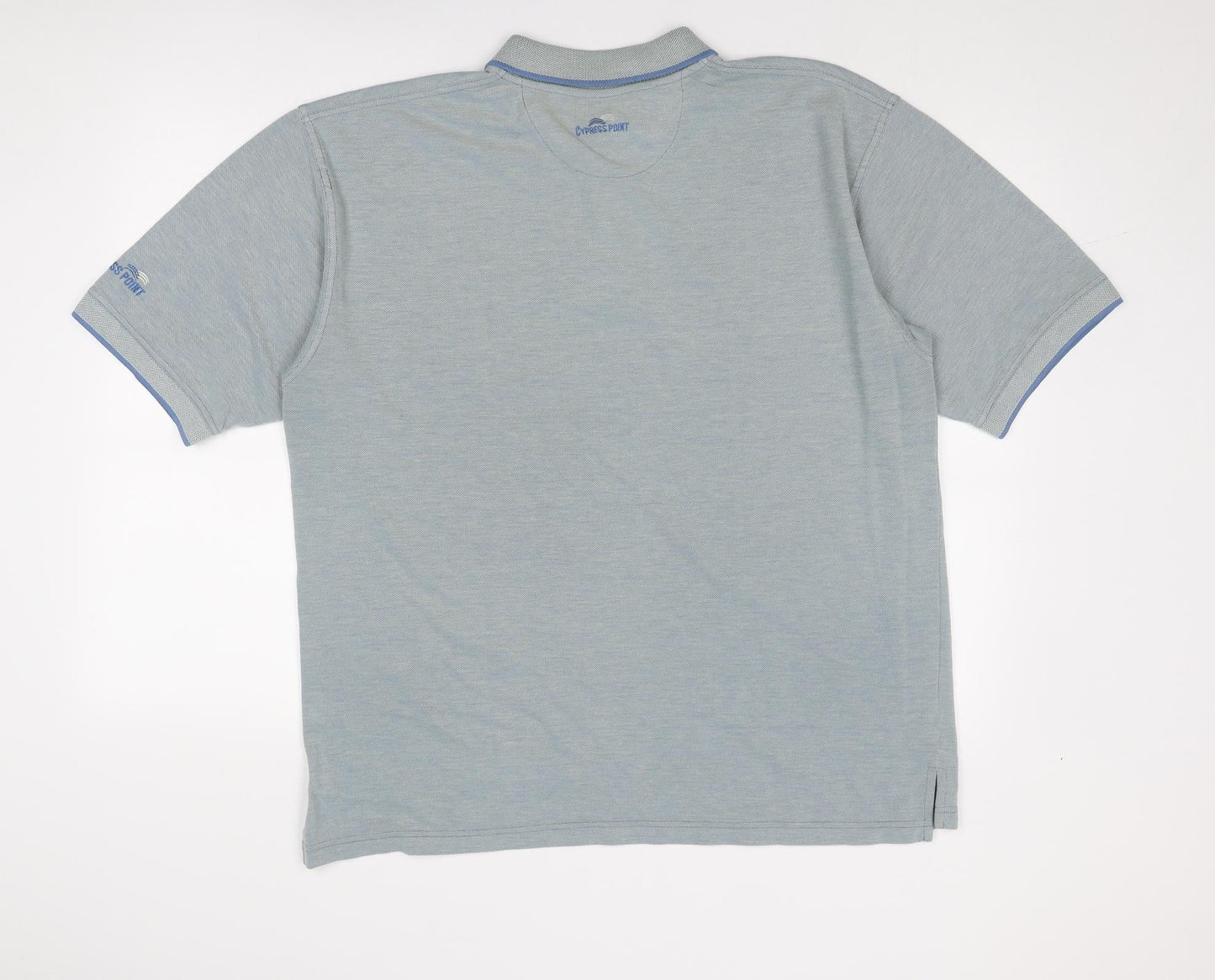 Cypress Point Mens Blue Polyester Polo Size XL Collared Button